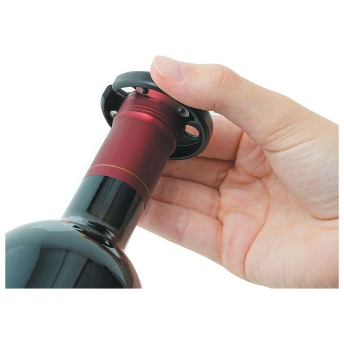 Haier HAWUKIT06 Set da Vino Elettrico 6 in 1 Ricaricabile USB Apribottiglie Aeratore Tagliacapsule Pompetta Sottovuoto 2 Tappi colore Nero