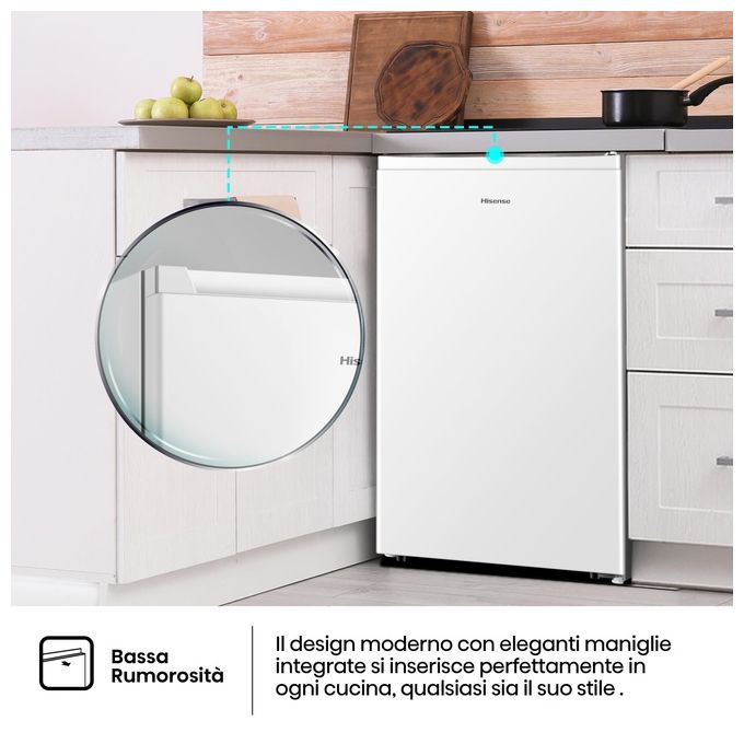 Hisense FV78D4AWE Congelatore Verticale 61 L 84 cm Classe E 38 dB Libera Installazione 3 Cassetti Porta Reversibile colore Bianco