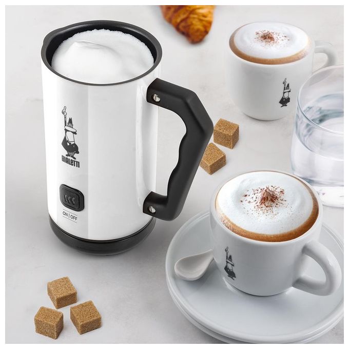 Bialetti Milk Frother Elettrico Montalatte per Cappuccino Bianco