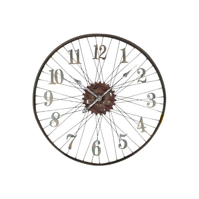 Lowell Orologio da Parete 60cm Ruota di Bicicletta in Metallo Anticato