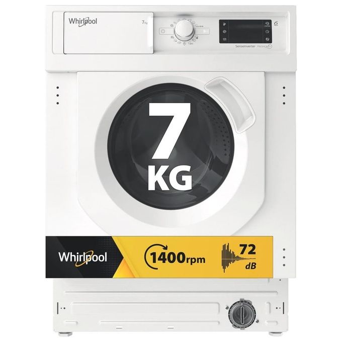 Whirlpool BI WMWG 71483E EU N Lavatrice da incasso Frontale 7 Kg 1400 rpm Classe D Motore Inverter FreshCare+ AquaStop (82x60x55 cm) colore Bianco