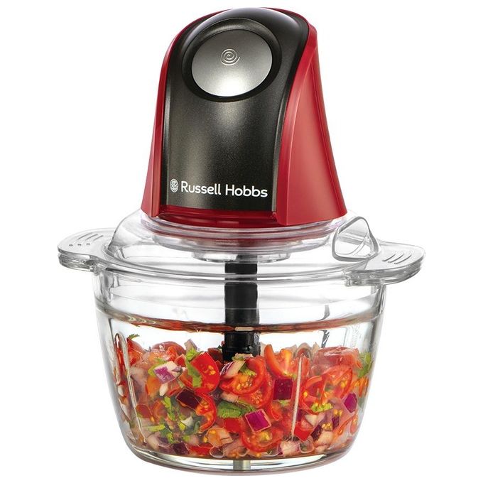 Russell Hobbs 27130-56 Tritatutto Elettrico 0.5 L 200 W Lame Inox Ciotola in Vetro Lavastoviglie colore Rosso