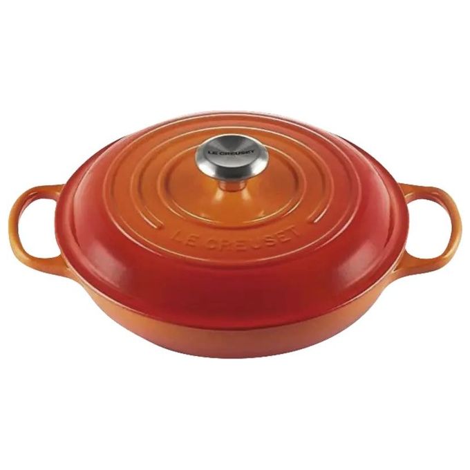 LE CREUSET LS2532-302SS Tegame basso Evolution in ghisa vetrificata 30 cm 3.2 l per tutte le fonti di calore incluso induzione colore Arancione