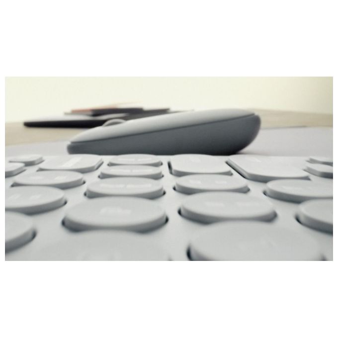 Logitech K380S Pebble Keys 2 Tastiera Wireless Bluetooth QWERTY Italiano Compatta Silenziosa Multi-dispositivo colore Bianco