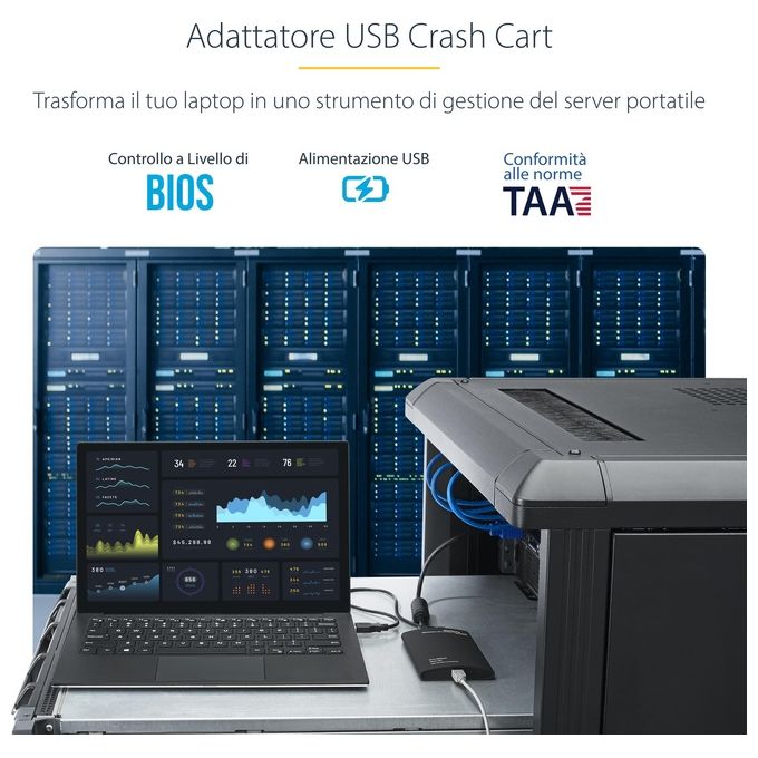 StarTech Laptop crash cart adapter portatile Console KVM a USB 2.0