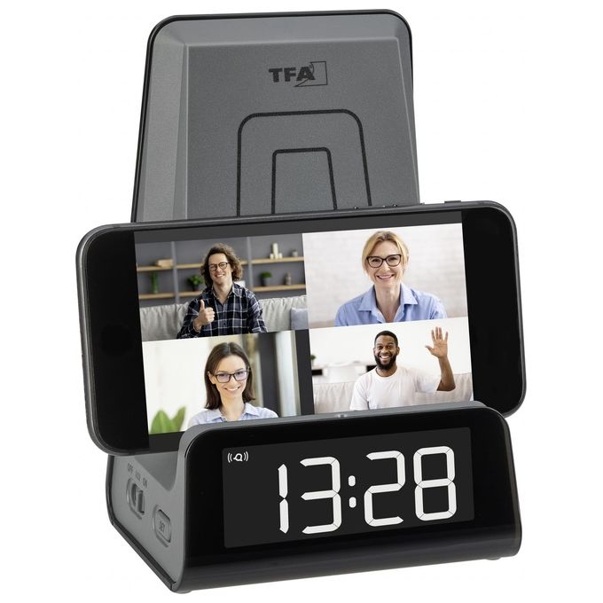 TFA Dostmann 60.2033.10 ICON Charge Sveglia Digitale con Stazione di Ricarica