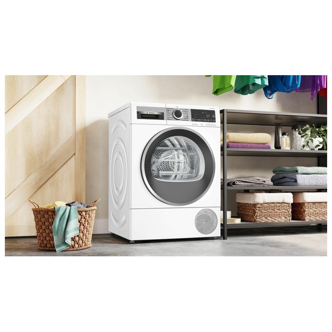 Bosch WQG245C0IT Serie 6 Asciugatrice Pompa di Calore 9 Kg Classe C Condensatore Autopulente Iron Assist Vapore (84x60x61 cm) colore Bianco