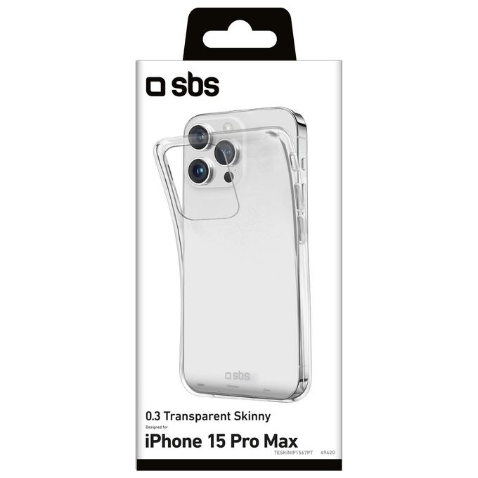 SBS TESKINIP1567PT Skinny Cover per iPhone 15 Pro Max TPU Antiurto Antigraffio colore Trasparente