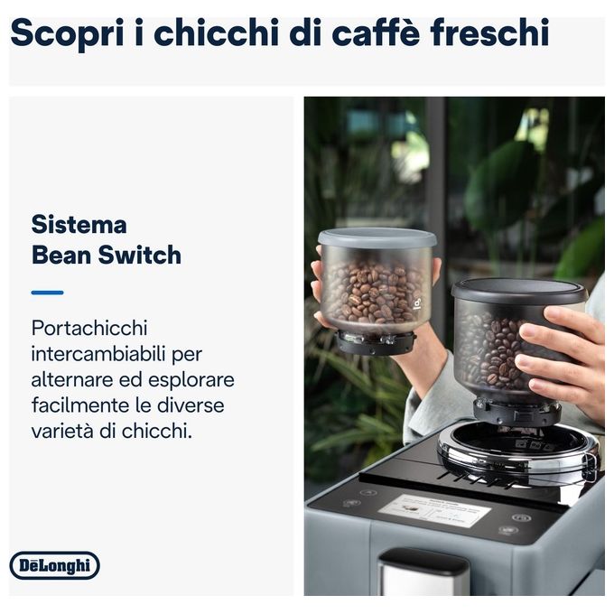 De'Longhi EXAM440.55.G Rivelia Macchina da caffe' Automatica 1,4 L 19 bar 1450 W Bean Switch LatteCrema Hot colore Grigio
