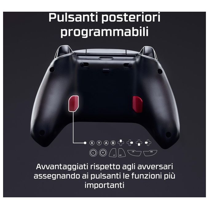 HyperX 6L366AA Clutch Gladiate Controller di gioco cablato con licenza ufficiale Xbox Pulsanti programmabili Trigger Lock Doppi motori Rumble Jack 3.5 mm colore Nero