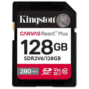 Kingston SDR2V6-128GB Canvas React Plus Scheda SDXC 128GB UHS-II 280R-100W U3 V60 colore Nero