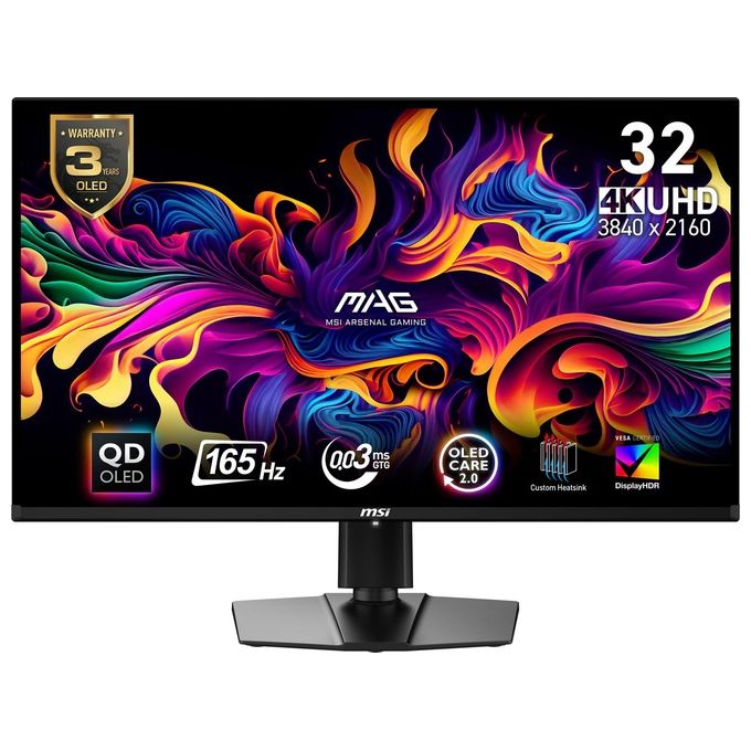 MSI 9S6-3DD39T-012 MAG 321UP QD-OLED Monitor 31.5'' 4K UHD 3840x2160 165 Hz QD-OLED colore Nero