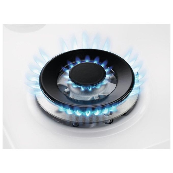 Electrolux EGS 6414 W Piano Cottura a Gas 4 Fuochi Bruciatore Tripla Corona Comandi Laterali 60 cm Bianco