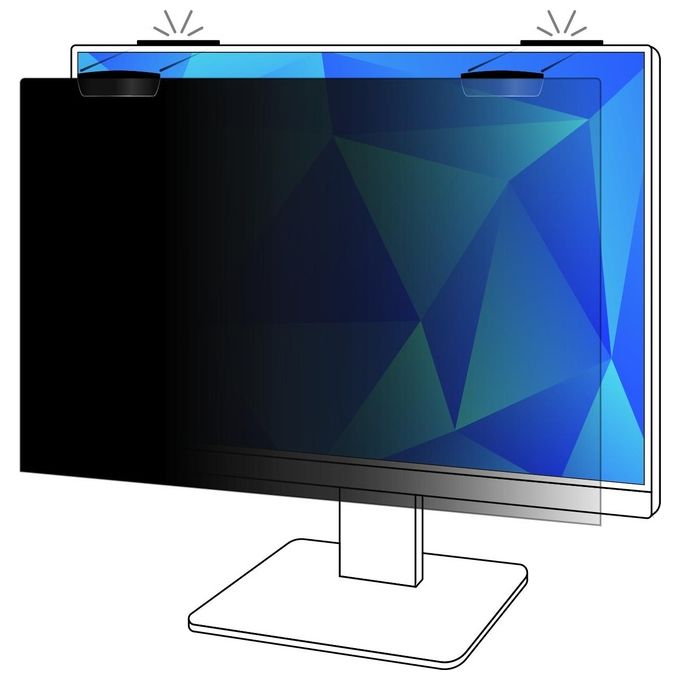 3M 98-0443-0048-5 Filtro Privacy per Monitor 24'' (16:10) con Attacco Magnetico COMPLY Reversibile Antiriflesso Blu Light Filter colore Nero