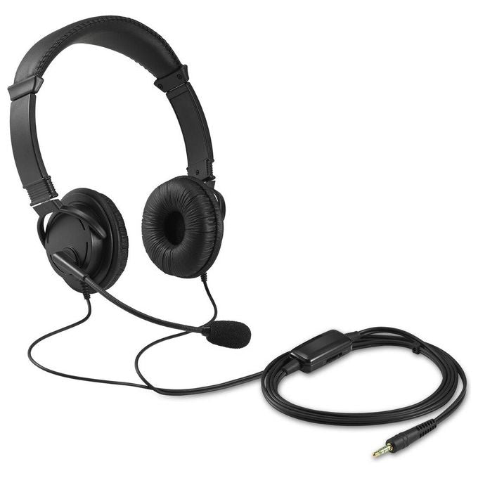 Kensington K33597WW Cuffie classiche con Jack da 3,5 mm con microfono e controllo del volume driver 40 mm archetto regolabile microfono con cancellazione del rumore colore Nero