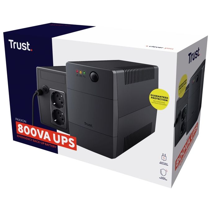 Trust 23503 Paxxon Gruppo di Continuita' (UPS) 800 VA 480 W 2 Prese Tipo F colore Nero