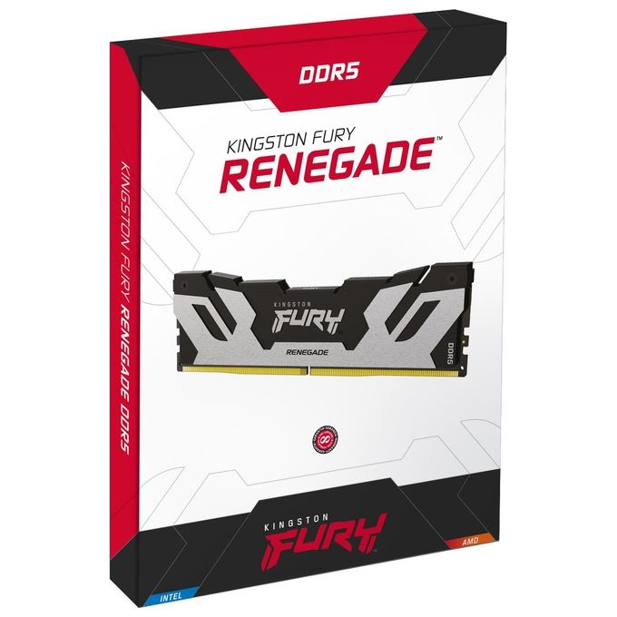 Kingston KF564C32RS-48 FURY Renegade Memoria RAM 48 GB DDR5 6400 MT-s CL32 DIMM XMP 3.0 colore Argento