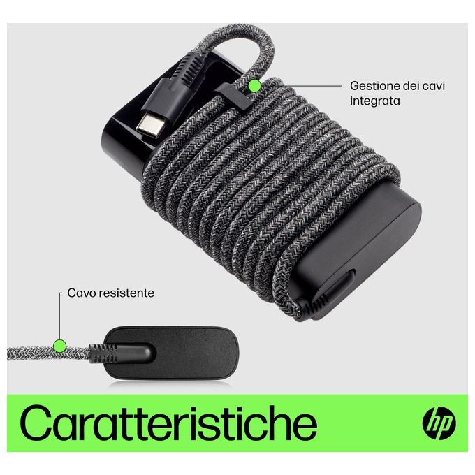 HP 671R2AA Caricabatterie per Laptop USB-C 65 W compatibile con dispositivi USB-C colore Nero