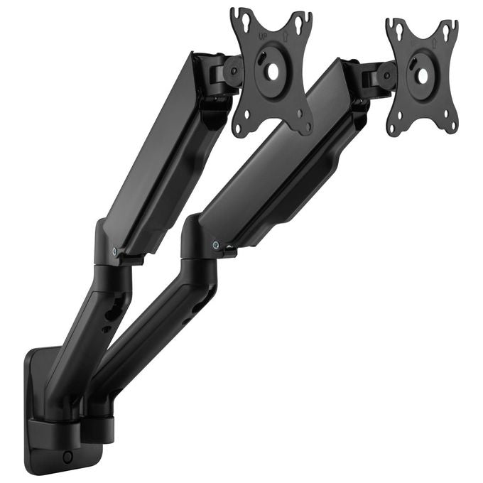 Equip 650138 Staffa a Parete per Doppio Monitor 17'' 32'' VESA 75x75 100x100 mm 18 Kg colore Nero