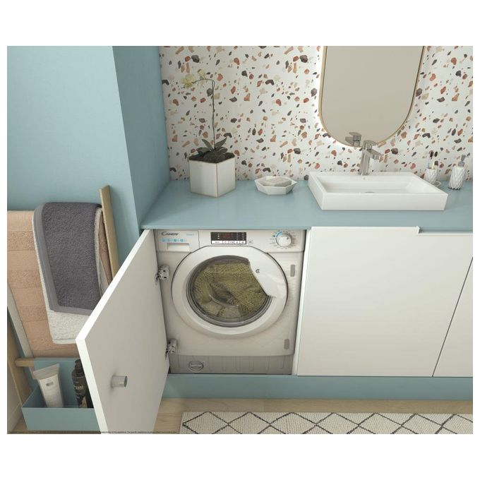 Candy  Smart CBW 27D1E-S Lavatrice da Incasso a carica frontale 7 Kg Classe D 1200 giri 16 Programmi Bianco