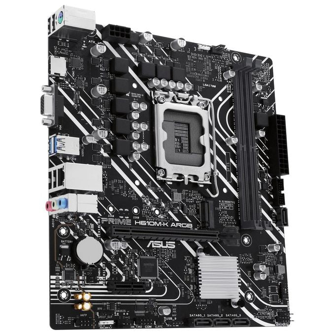 Asus PRIME H610M-K ARGB Scheda Madre micro ATX Socket LGA 1700 Chipset Intel H610 DDR5 96 GB PCIe 4.0 HDMI VGA Gigabit Ethernet Aura Sync RGB