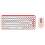 Logitech 920-013117 POP Icon Combo Tastiera e Mouse Wireless Bluetooth QWERTY Italiano Silenzioso con Tasti Programmabili e Tecnologia SilentTouch colore Rosa e Bianco