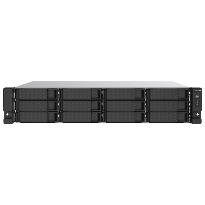 QNAP TS-1273AU-RP-8G TS-1273AU-RP-8G NAS Rack 2U Ryzen V1500B 8 GB DDR4 12 Bay 2.5GbE colore Nero Grigio Alluminio