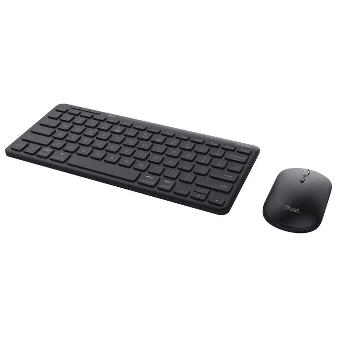 Trust 24844 Lyra Kit Tastiera e Mouse Wireless RF Bluetooth QWERTY Italiano Multidispositivo 84% Riciclato colore Nero