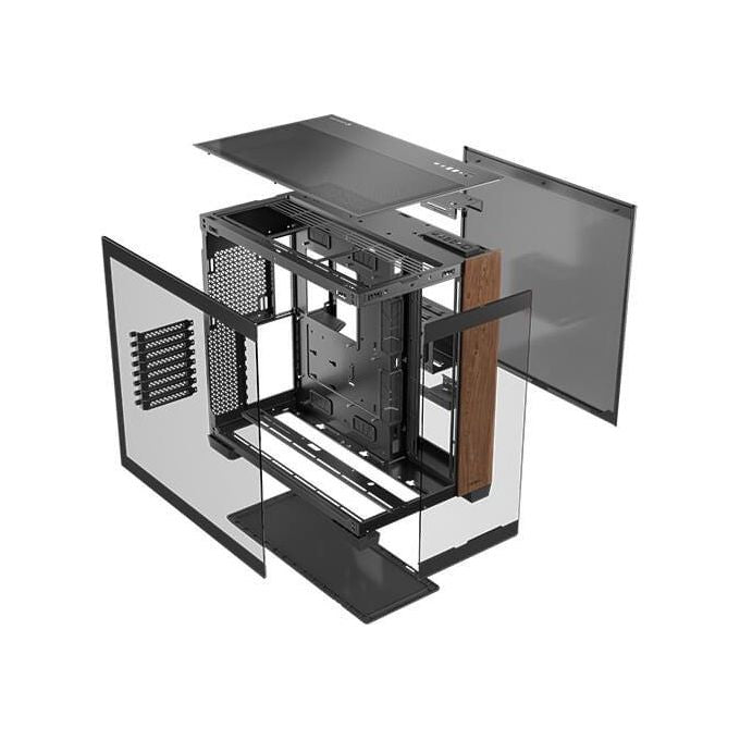 Antec 0-761345-10079-3 C8 Wood Case PC Full Tower ATX EATX ITX micro ATX con Finestra Laterale Vetro e Dettagli in Legno colore Nero Legno