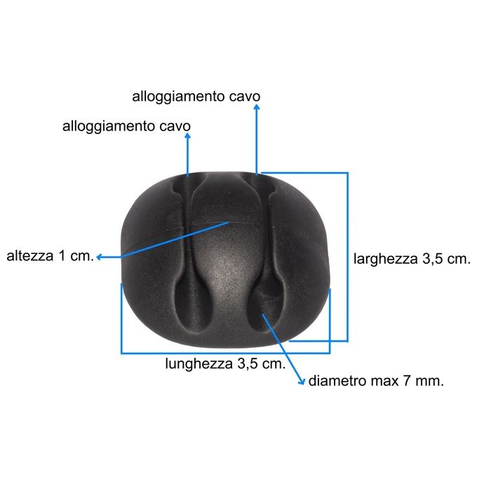Link KIT_ 16 Pezzi Supporti Adesivi per Gestione Cavi Colore Nero