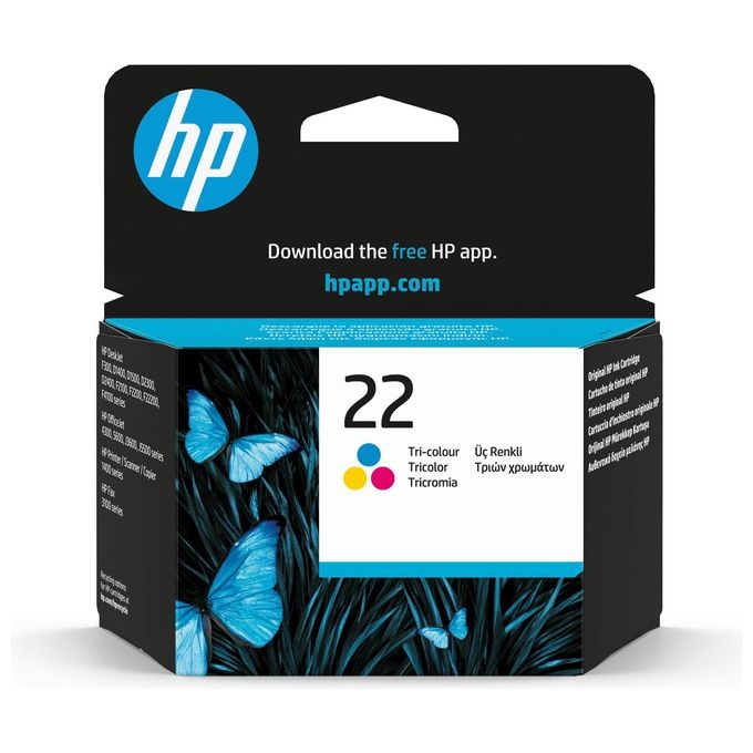 Hp cartuccia ink tricromia n.22 5ml 165 pagine
