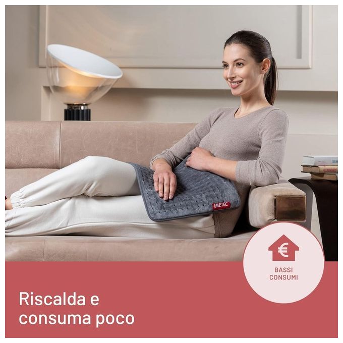 Imetec 16783 Intellisense Comfort Termoforo Multiuso 110W 40x35cm 5 Temperature Tasca per Mani Lavabile colore Grigio