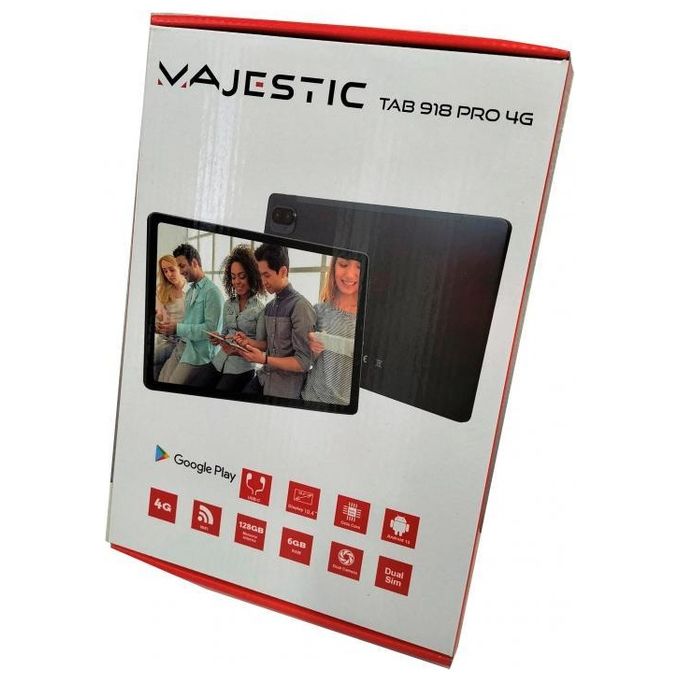 Majestic 114918 CB TAB 918 PRO 4G Tablet 10.4'' Octa Core 6GB RAM 128GB Dual SIM Android 13 colore Nero