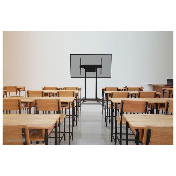 Neomounts W127366252 FL55-875BL1 Carrello TV Motorizzato per Display 55-100 Pollici VESA 100x100-800x600 Altezza Regolabile con Telecomando Ruote Bloccabili Fino a 110 Kg colore Nero