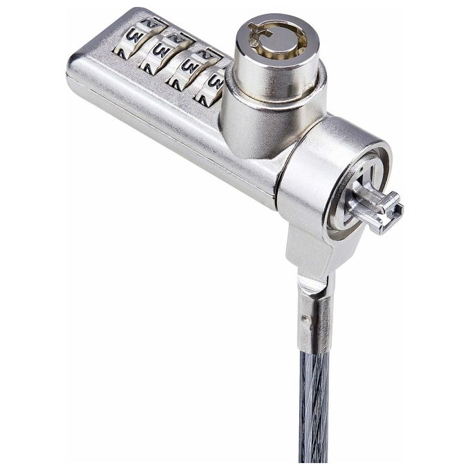 StarTech.com DUALKA10-LAPTOP-LOCK Cavo di Sicurezza per Notebook a Duplice Accesso 2 m con Chiave Identica e Combinazione a 4 Cifre Resettabile Colore Nero