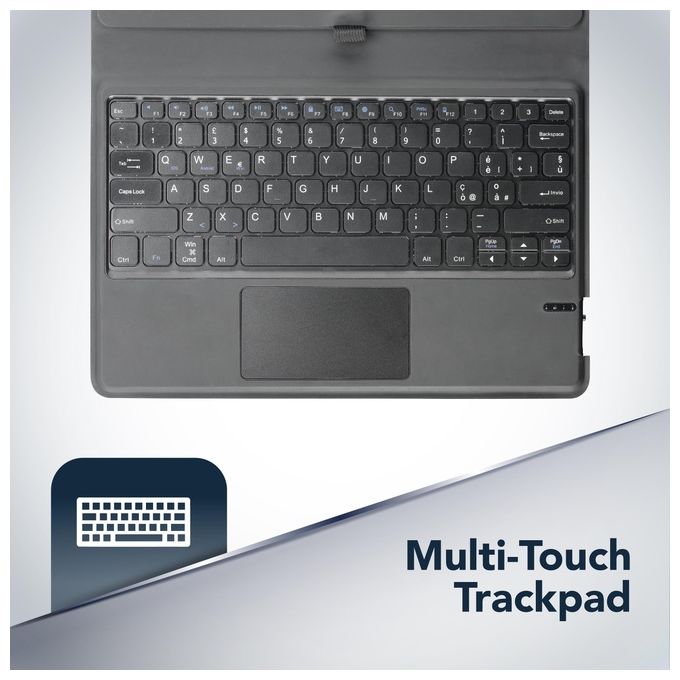 Cellularline KEYBOARDCASETABK Keyboard Case Custodia con Tastiera Wireless Integrata per Tablet fino a 11'' con Touchpad e Supporto Pennino colore Nero