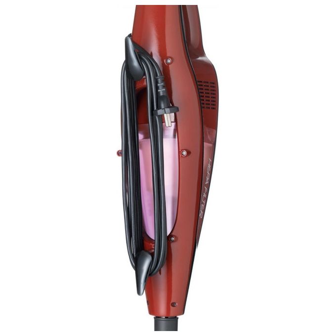 Ariete Evo 2 in 1 Scopa Elettrica senza Sacco Aspirabriciole Integrato Filtro Hepa 600W 0,8Lt Nero-Rosso