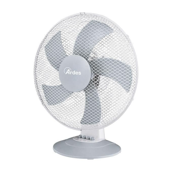 Ardes AR5ST40W Steelo Ventilatore da Tavolo 40 cm 5 Pale 50W 3 Velocita' Oscillazione Automatica 52 dB colore Bianco