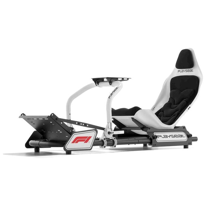 PLAYSEAT FO.00334 Formula Instinct Sedia da gaming universale con seduta imbottita in ecopelle regolabile per utenti fino a 163 Kg colore Nero Bianco