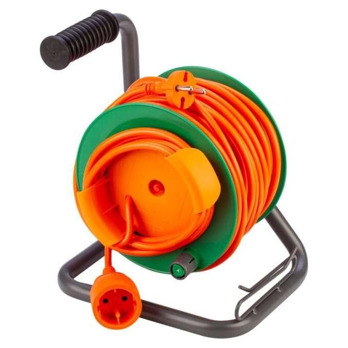 Poly Pool 1P Garden Avvolgicavo Elettrico Arancio e Verde