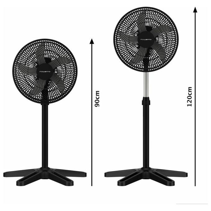 Rowenta VU3110F0 Turbo Essential Ventilatore a Piantana 3 Velocita' 40 cm 2220 m³-h 58 dB colore Nero