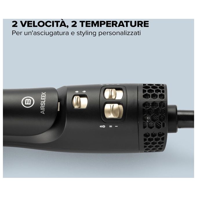 Bellissima 11967 AirSleek Piastra per capelli 2in1 640 W Ceramica e Cheratina Ionica 2 temperature 2 velocita' cavo girevole 2 m colore Nero Oro