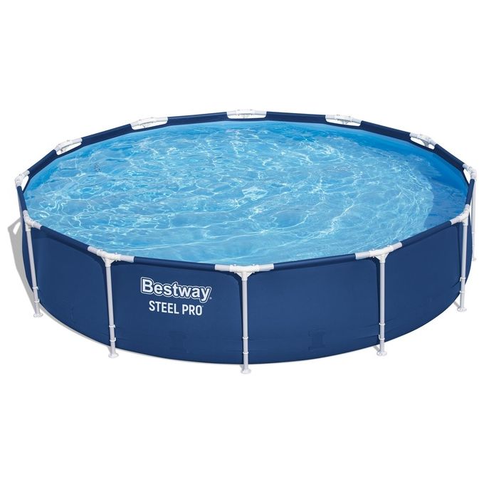 Bestway 56706 Steel Pro Piscina Fuori Terra Rotonda con Telaio 366x76 cm 6473 L colore Blu