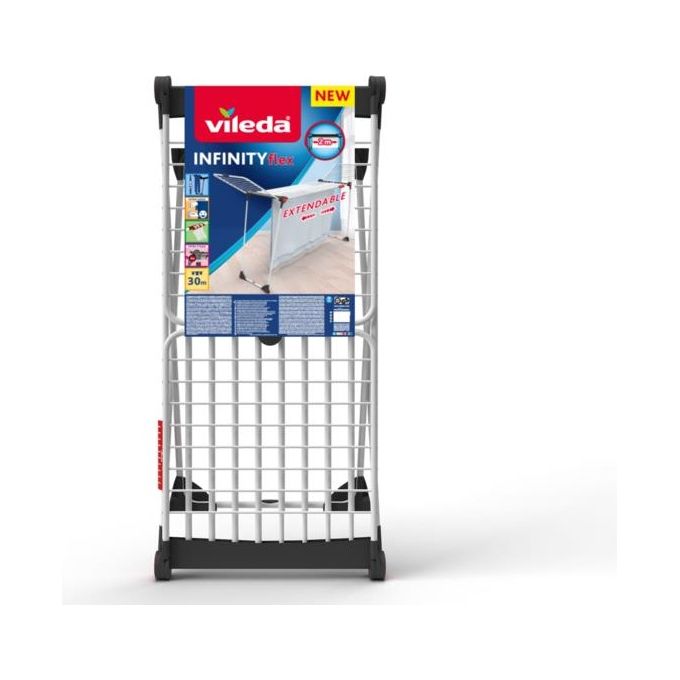 Vileda Stendibiancheria Infinity Flex Bianco per una massima praticita nella asciugatura della biancheria in spazi ridotti