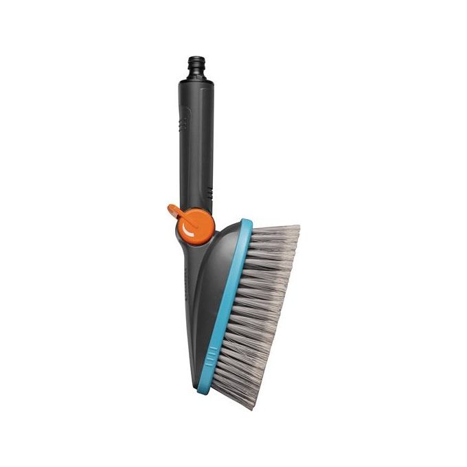 Gardena 18842-20 Cleansystem Idrospazzola Manicata M Soft Setole Morbide Regolazione Flusso Acqua colore Verde Grigio Arancione