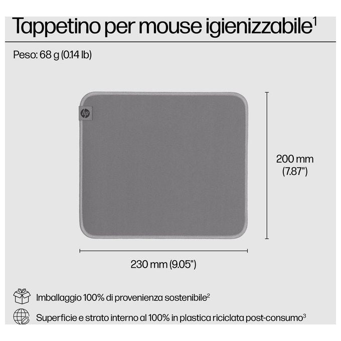 HP Tappetino Per Mouse Igienizzabile 100
