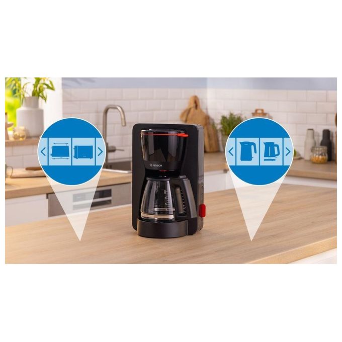Bosch TKA3M133 MyMoment Macchina da caffe' americana 1,4 L 15 tazze 1200 W Funzione keep warm Serbatoio estraibile Sistema antigoccia colore Nero 1.4 L