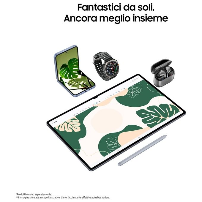 Samsung SM-X920NZAREUE Galaxy Tab S10 Ultra Tablet AI Display 14'' Dynamic AMOLED 2X Wi-Fi RAM 12GB 256GB Batteria 11200 mAh Android 14 IP68 colore Grigio