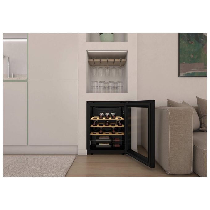 Candy CWC023 DiVino Cantinetta Vini Libera Installazione 23 Bottiglie 62 L Classe G Wi-Fi Ripiani Legno Anti UV colore Nero