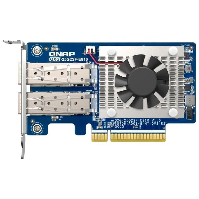 QNAP QXG-25G2SF-E810 Scheda di Rete Interna 25 Gbps PCI Express 4.0 SFP28 2 Porte Fibra colore Verde